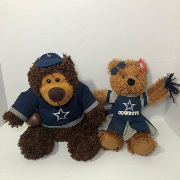 Vintage Good Stuff NFL Dallas Cowboys Football Player & Cheerleader Teddy Bears - Picture 1 of 13